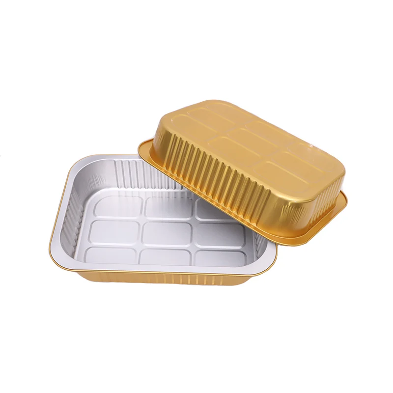 YOUXUAN Custom Colored Rectangular Loaf Pan Aluminum Foil Containers With Plastic Lid