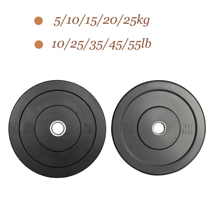 Nantong Factory Custom OB Anti Crack Barbell Solid Rubber Weight Competition Bumper Plates