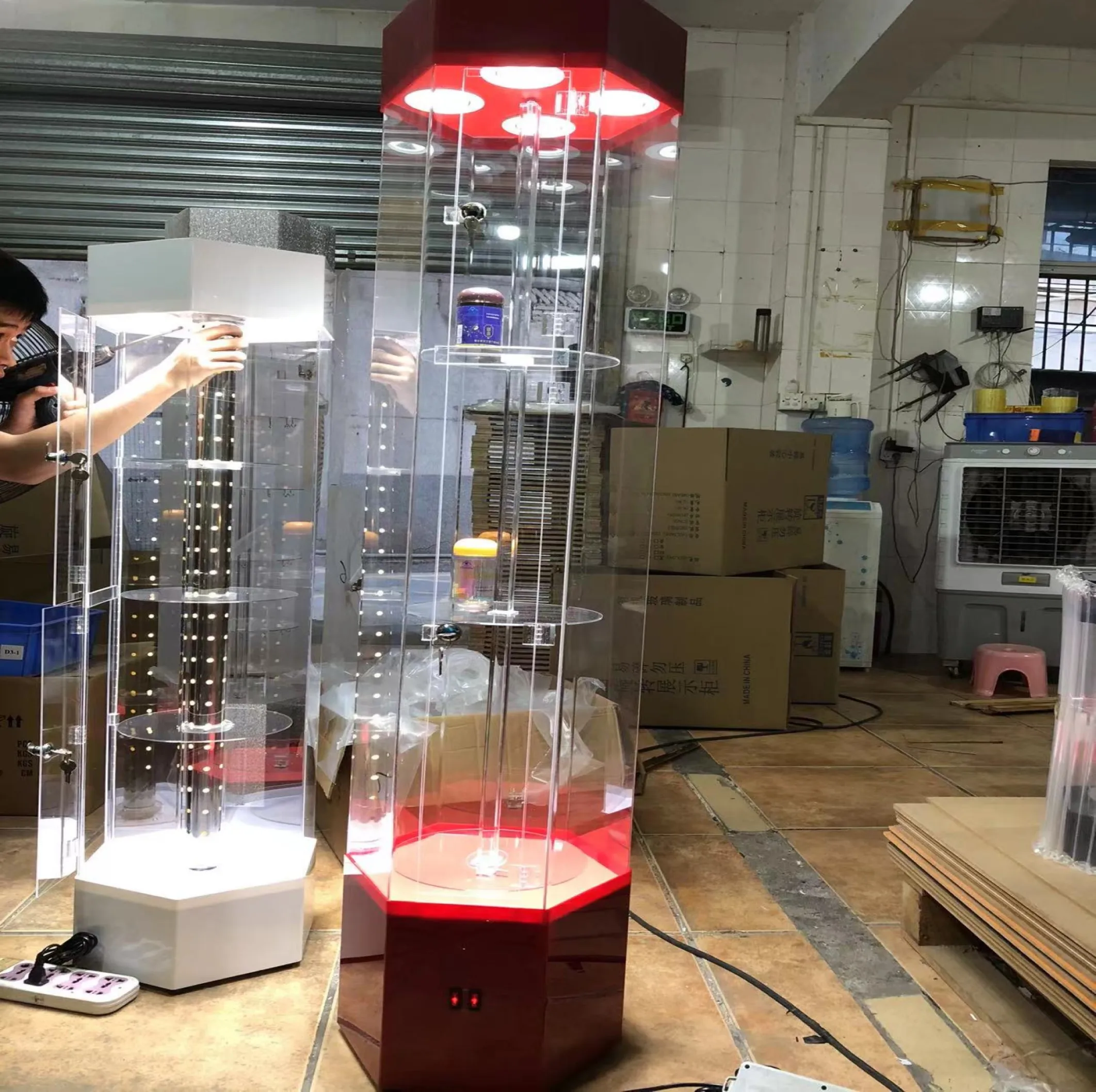 jewelry packaging & display glass cabinet acrylic display case glass cabiner,  glass display showcase showcase rotation