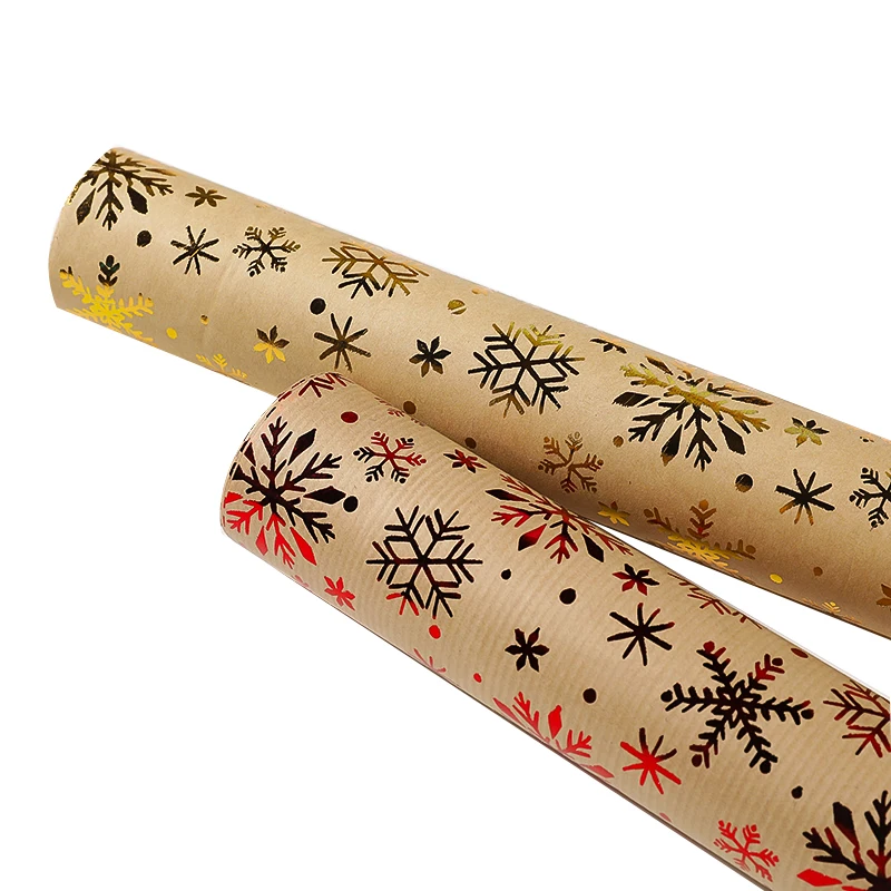
Art kraft christmas wrapping roll wrapping paper hot stamping foil paper manufacture 