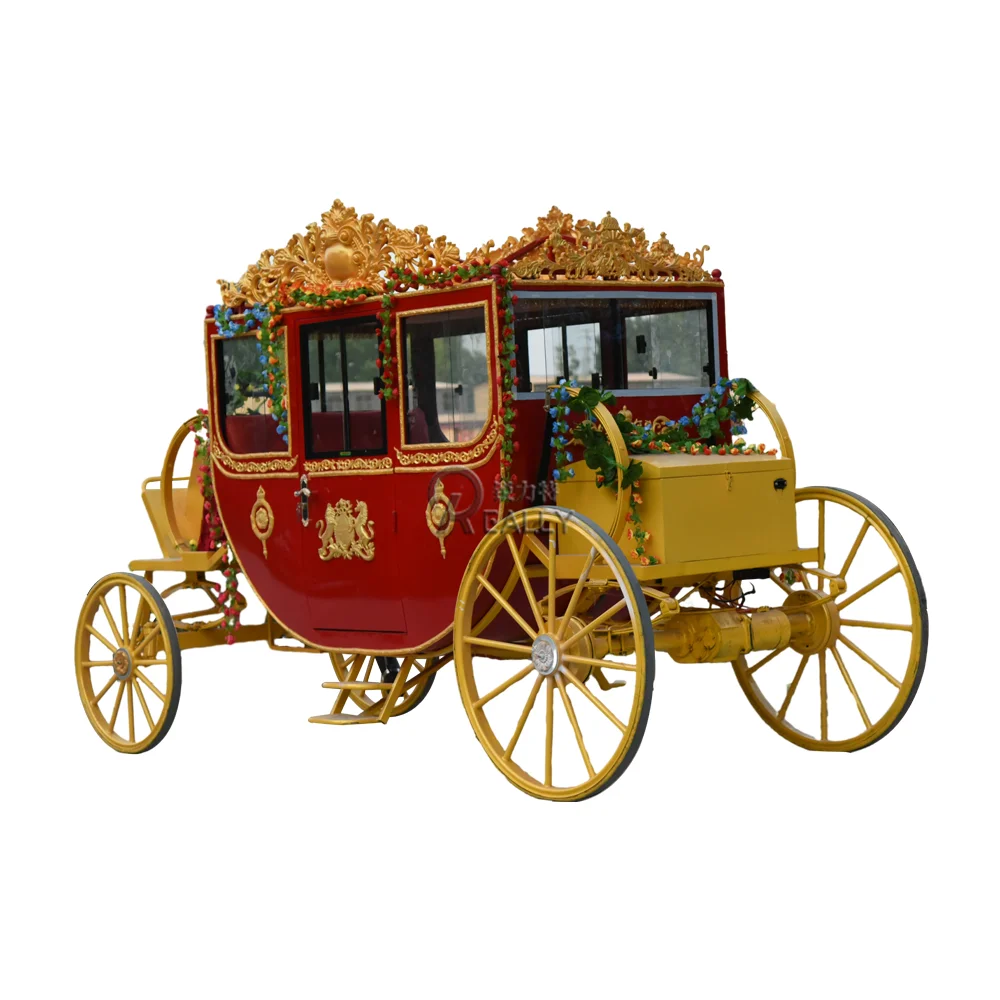 Royal Horse Carriage Cinderella Golden Carts Custom Victorian Design Sightseeing/Wedding Decorations