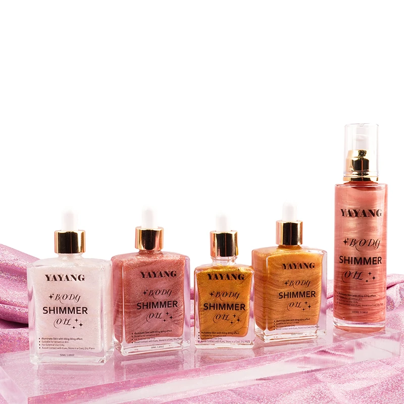 Body Oils Hypoallergenic Rose Pink Gold White 30ml bottle Shimmer Body Oils for Dry Body