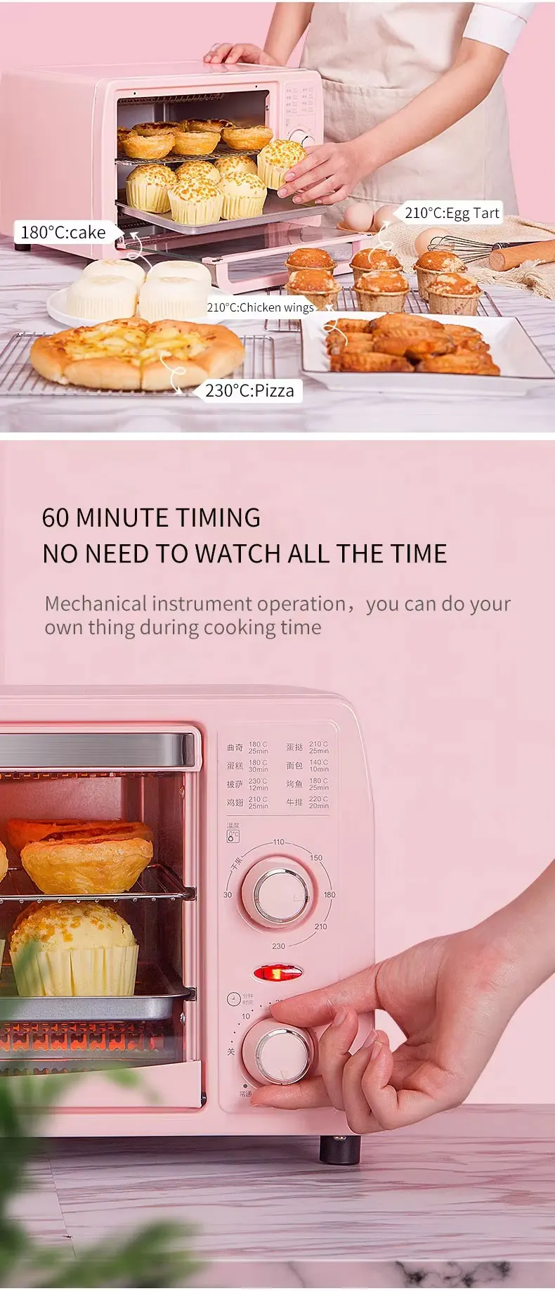 2024 New Mini 13L Electric Oven Household Multi-Function Baking Electric Oven Smart Fruit Drying Electric Oven