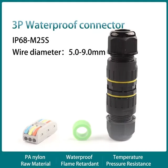 M25S IP68 Waterproof Wire Connector Spl 2/3 Pin 222/223 Electrical Cable Connector Terminal Adapter Plug-in connection LED Light