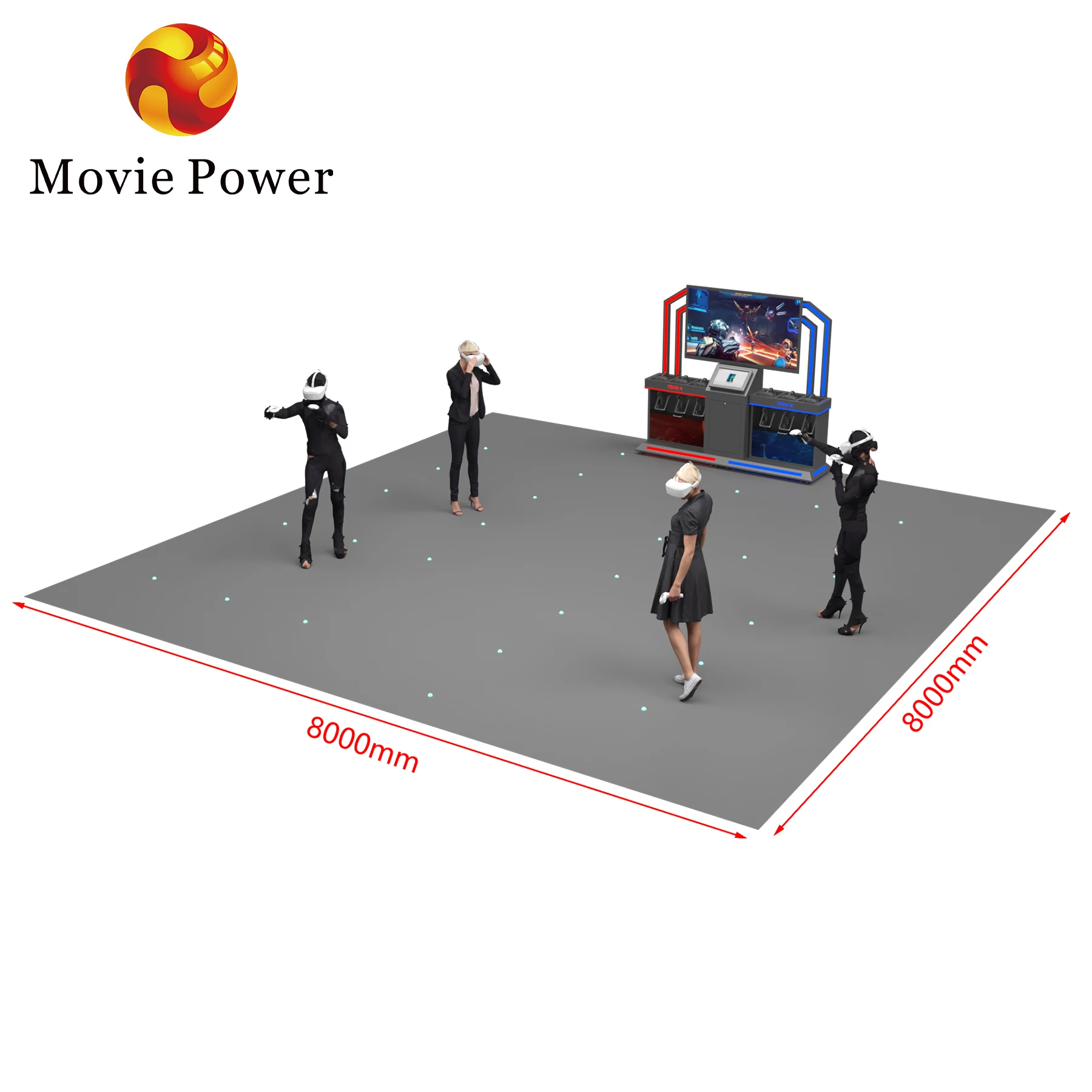 9d VR room kat walk vr arena big space adult simulation games vr shooting arena multiplayer