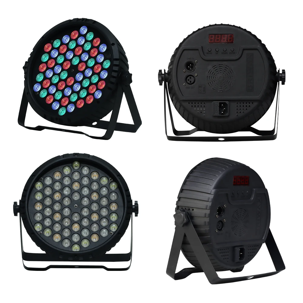60 x 5-in-1 DMX LED Par Light 25 Degree Len RGB DJ Stage Lighting Uplights Parties Concert Band Theater Wedding Club Bar Church