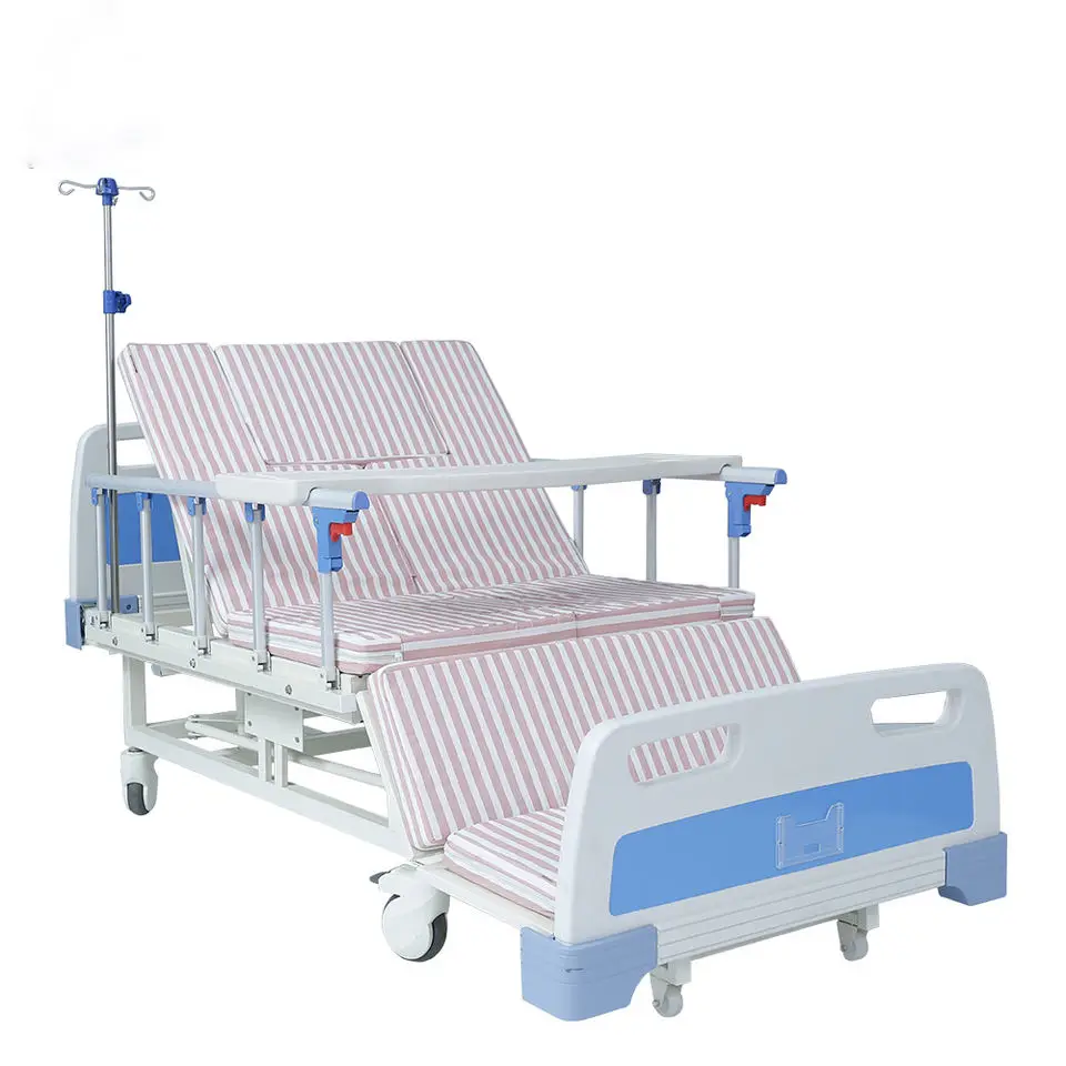 Household multifunctional manual nursing bed medical turning over hospital bed full curved five function medical bed