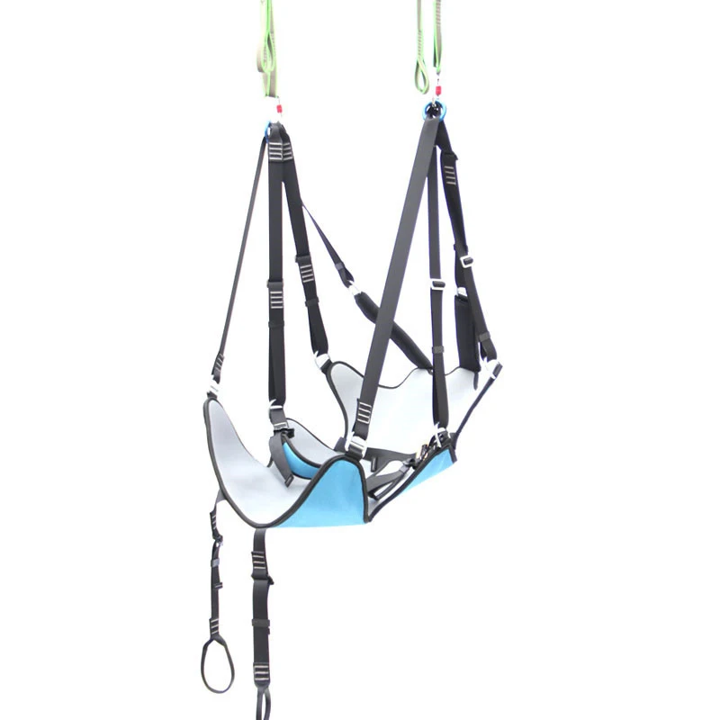 Safety climbing harness Quality assurance black/orange/blue zip line harness