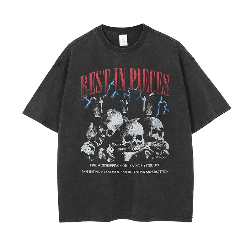 100% Cotton Short Sleeve Plus Size Custom Printed Hip Hop Streetwear T-Shirts Oversize T Shirt