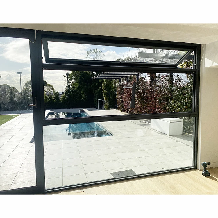 Modern Design Multi Functions Waterproof Triple Glazing Tinted Vertical Aluminum Bifold Window