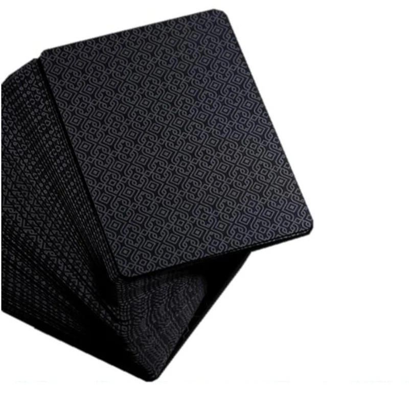 Dropshipping 2 Set Plastic PVC Poker Cards Waterproof Black Playing Cards Creative Gift Durable Poker