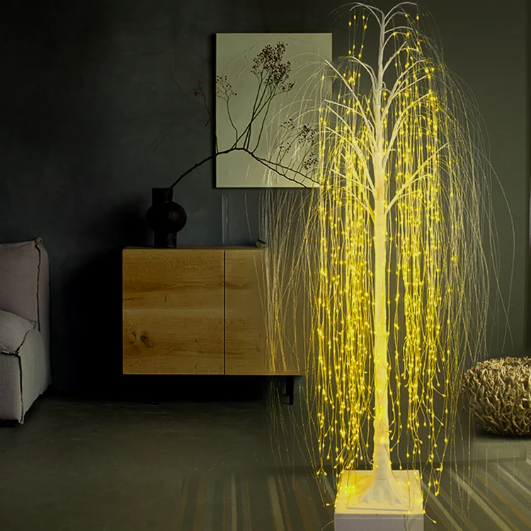 Hot Sale 1.8M 960LED Leather Thread Weeping Willow Fish Silk Tree Lamp Christmas Decoration Light for Party Room
