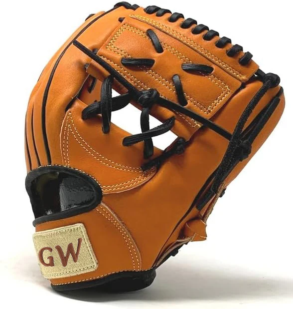 Orange Black Right Hand Throw Kip Leather 11 Inch One Piece Web Baseball Glove