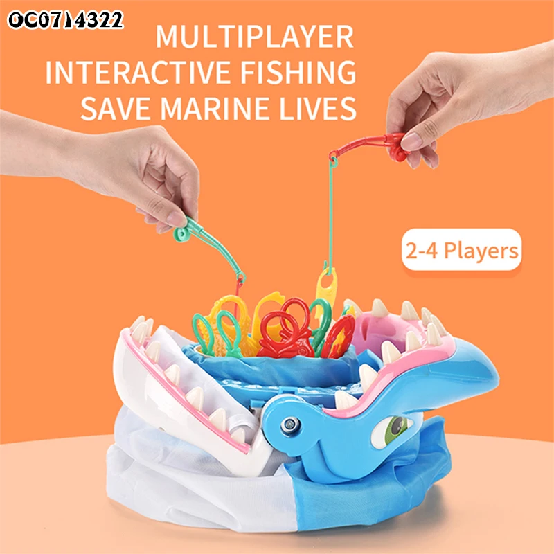 Kids interesting fortune bite shark fishing board game toy set for family
