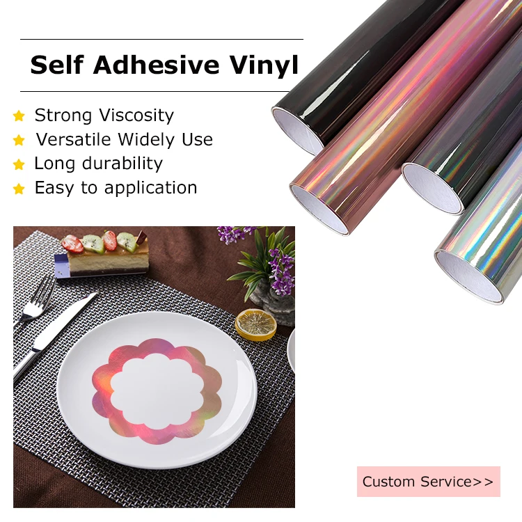 High Quality Holographic Sign Making Craft self.adhesive vinyl  For DIY Decorations Sticker
