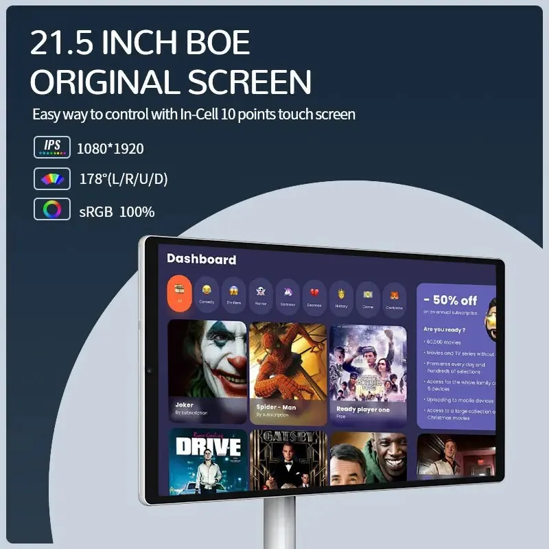 Портативный 21 5 Дюймов Портфель Дизайн Сенсорный Экран Smart TV чемодан планшетный монитор Android Система смарт-экран для кемпинга