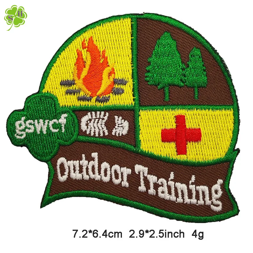 Mountain Camping Iron On Patches For Clothing Outdoor Adventure Embroidered Jacket Backpack DIY custom badge embroidery patch