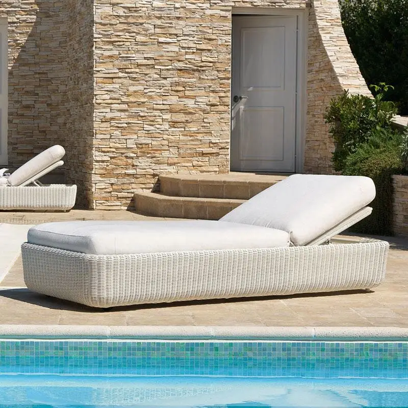 Chaise Lounge Outdoor Rope Wicker Sun Lounger Garden Furniture Outdoor Hotel Sun Lounger