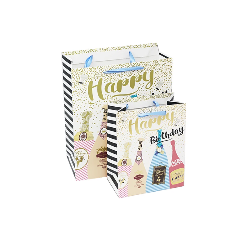 HX ODM OEM 4C Печатный пакет из бумаги, принимаем на заказ фольгу, упаковочный бумажный подарочный пакет для детских дней рождения