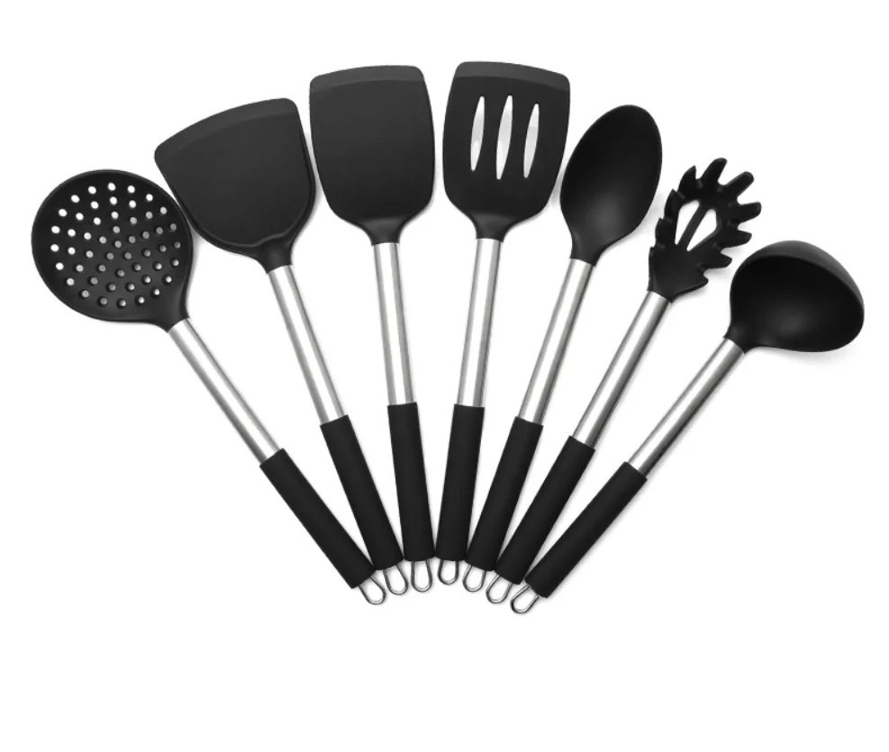 Высокое качество силикона приготовления различные виды Кухня ковш набор кухонной посуды из нержавеющей стали