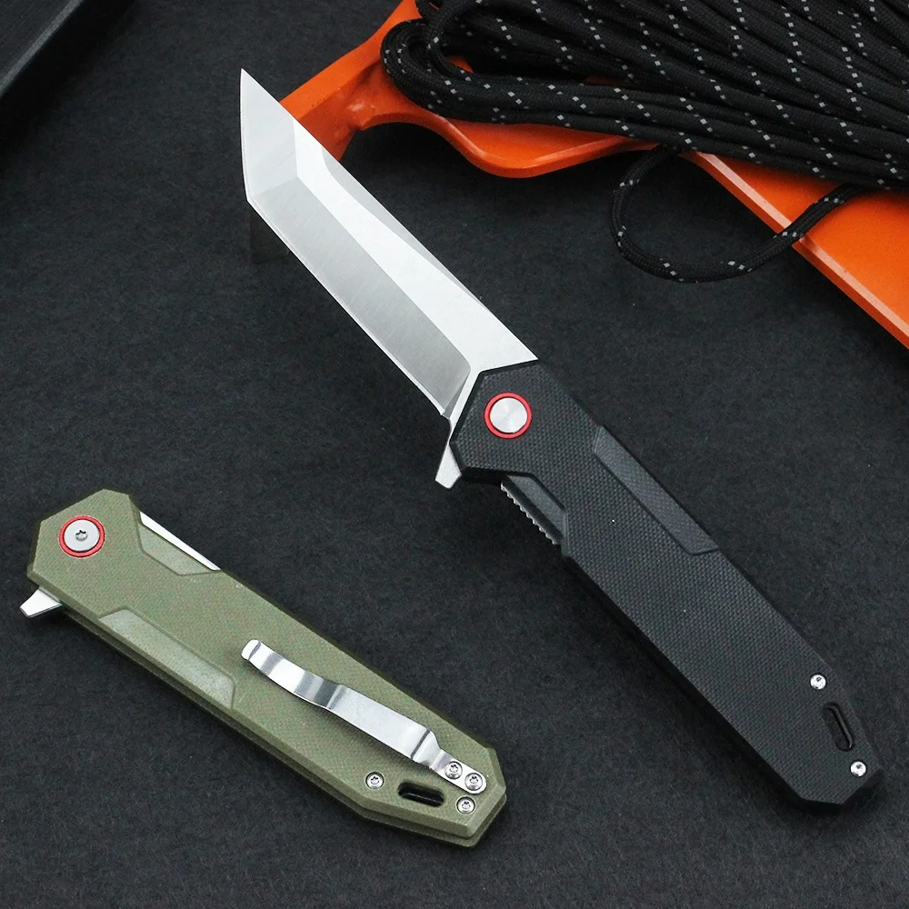 Нож D2 популярный многоцветный G10 Ручка Открытый кемпинг Выживание складной охотничий нож с пользовательским логотипом MOQ: 1 шт.