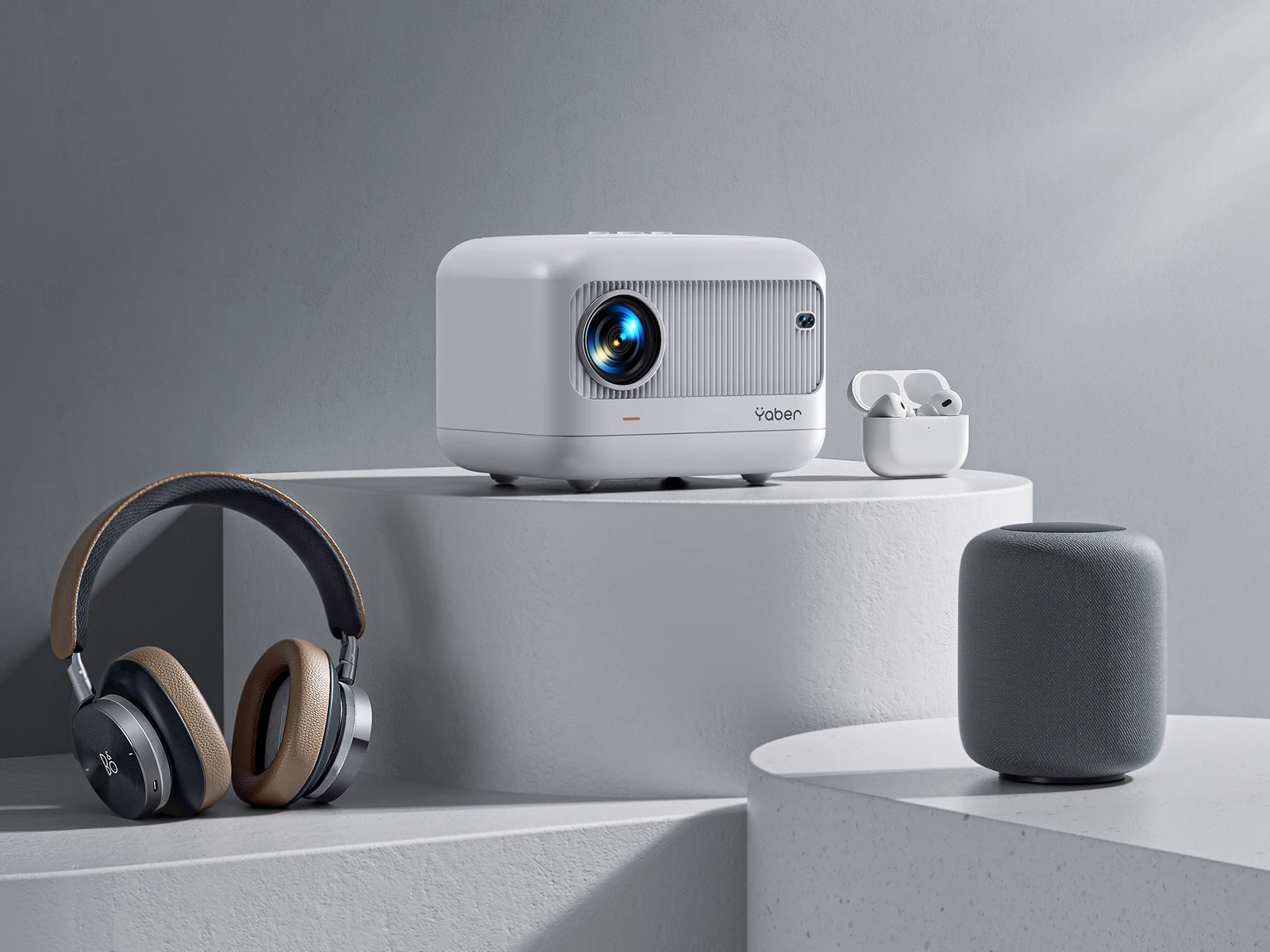 Yaber Mini Projector with Electric Focus 12000 Lumens 1080P 40 Keystone Correction Beamer with BT WIFI Proyector Wholesale OEM