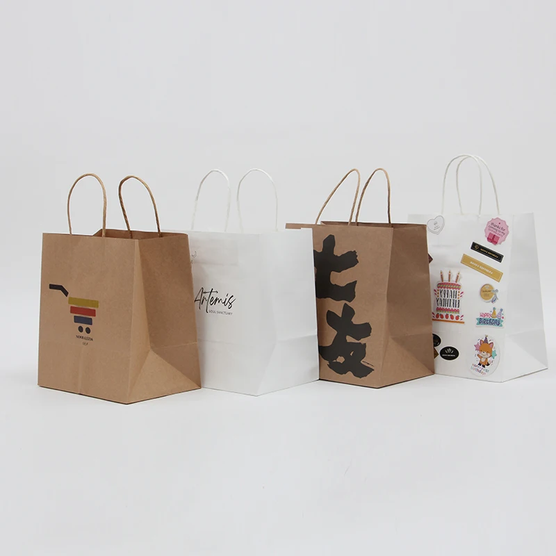 
high quality custom kraft paper bags with handles Custom Printing Eco Friendly Recycle Shopping Paper Bag 