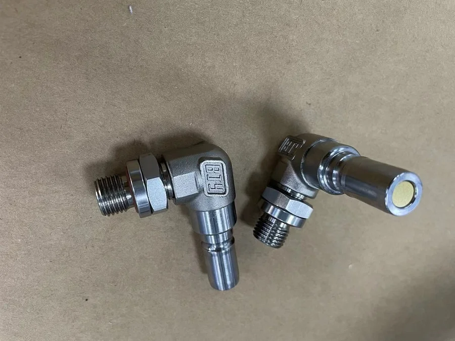 90 Degree L Shape Coupling Connector for Bottle Blowing Machine High Pressure Quick Release Coupling