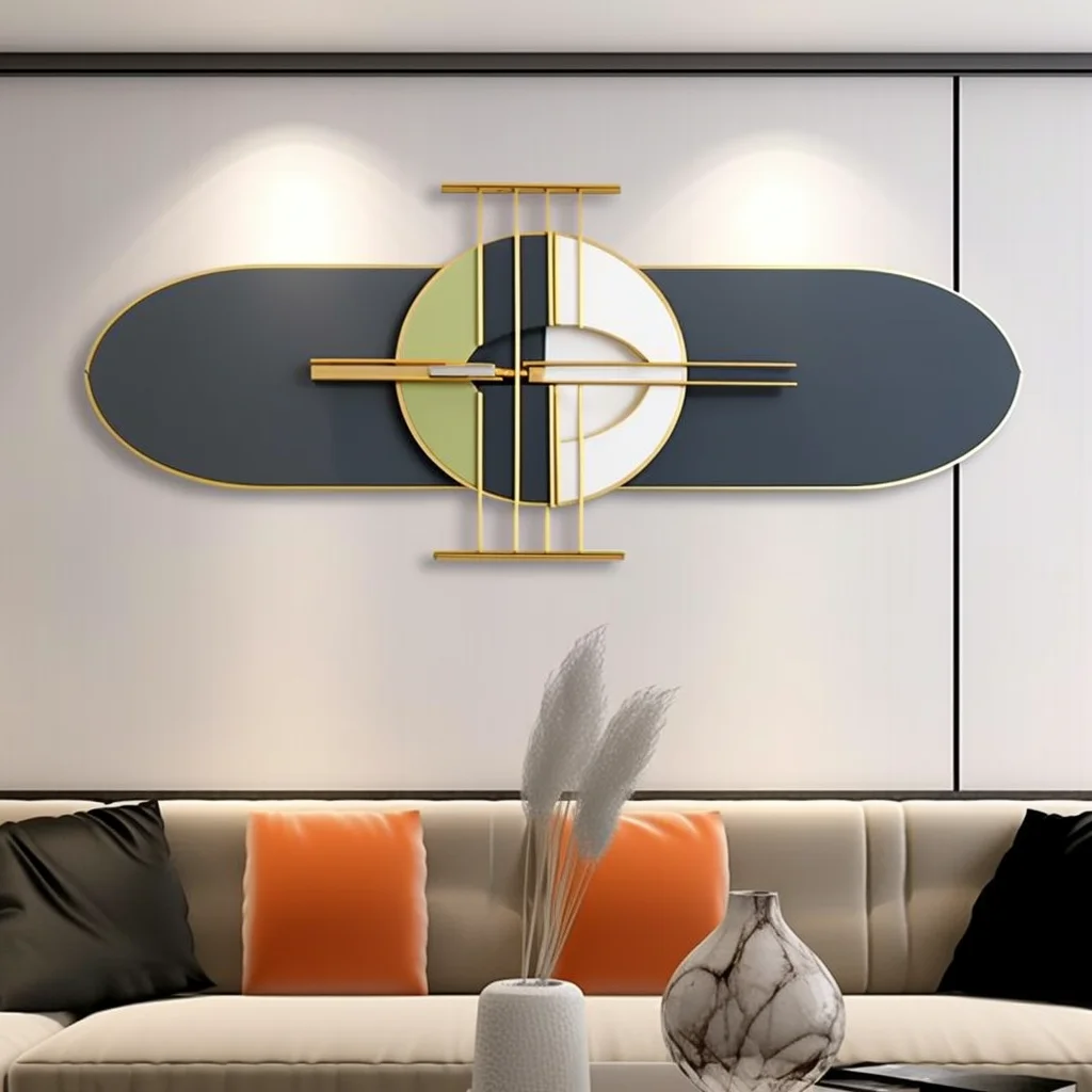 128x52 2024 Contemporary Design Handicraft 3D Design Wall Hanging Decoration Metal Art Iron Home Decor wholesale Dropshipping
