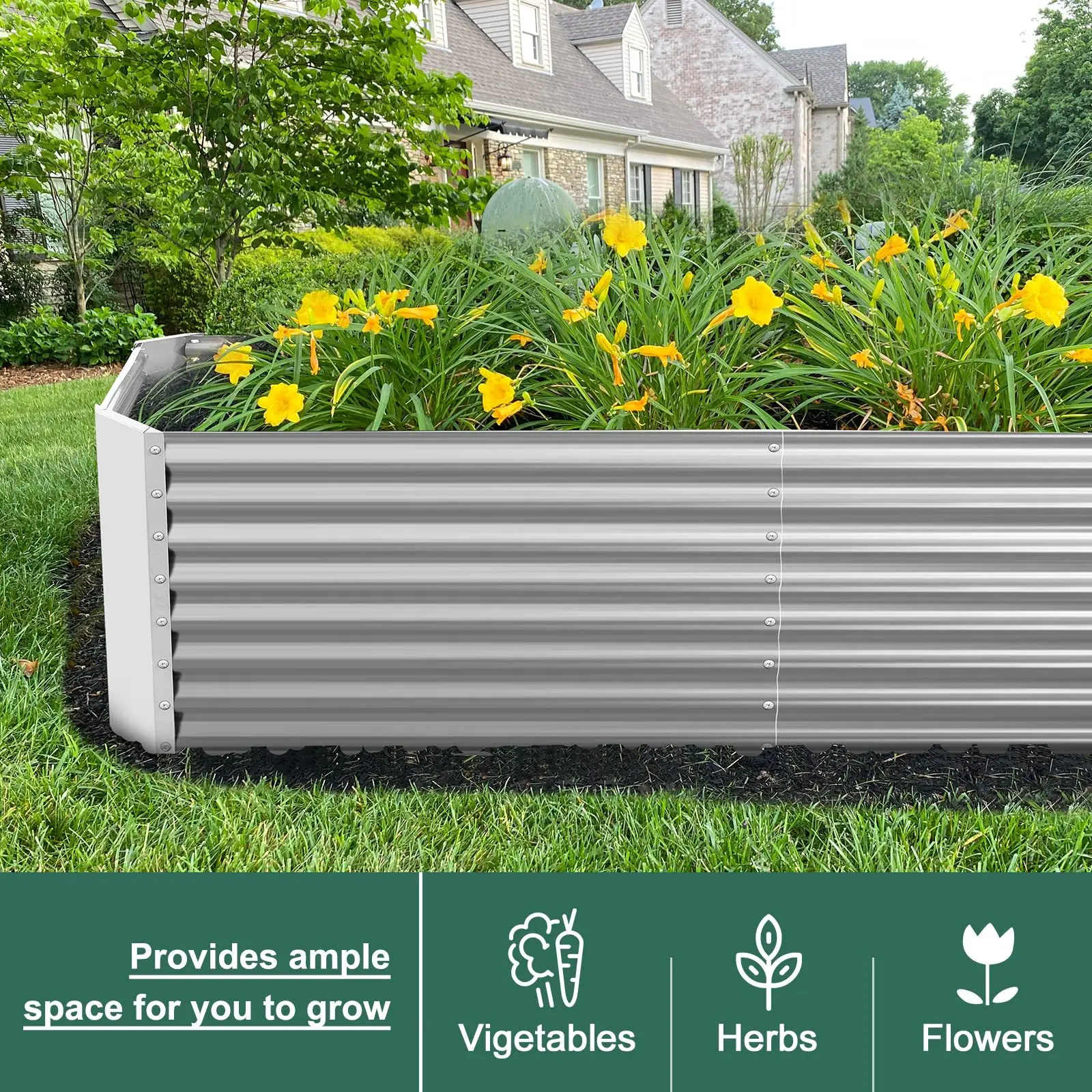 Best New Products Sturdy Metal Garden Landscaping Bed Boarded Galvanized Garden Bed for Vegetables and Flowers