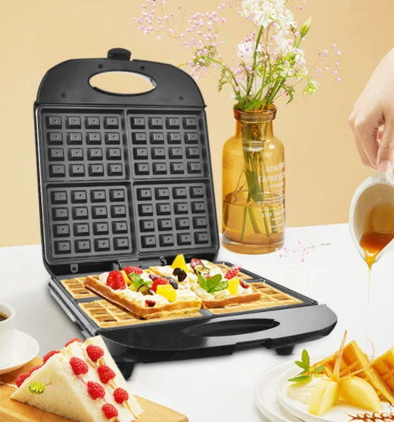 multi-function 3 in 1 professional  toaster non stick pot grill sandwich maker custom waffle iron waffle cone roller egg