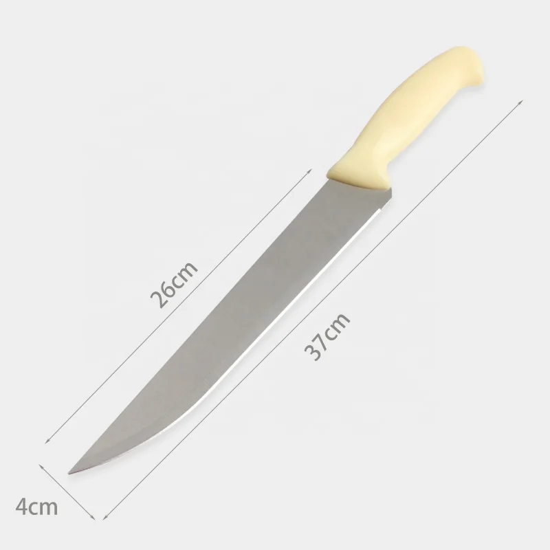 Variety of specification carved flaying stainless steel kitchen butcher knife with pp handle
