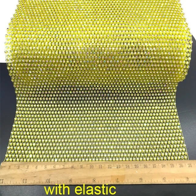 S120 Popular Shiny Elastic Stretch Crystal Rhinestone Fabric Net Mesh For Clothing Materials