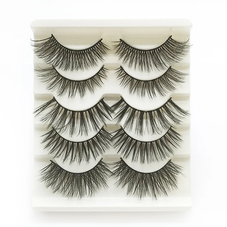 5 pairs in 1 multi pack vegan mink fake lashes 3d strip eyelashes manufacturer