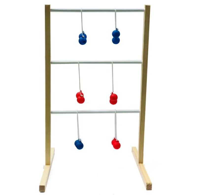 blue and red color 12 pack Best Selling  Beach Set Game Ladder Ball outdoor toss game ladder balls with rope