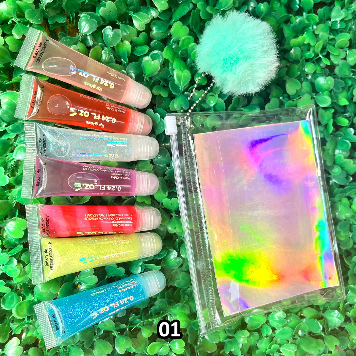 OEM Lip Gloss Set Manufacturers Custom Logo Wholesale Fruit Cute Collagen Eco 7pcs Kids Lip Gloss
