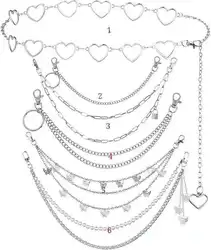 Hip Hop Punk Jeans Trouser Chain Multi-layer Butterfly Style Belt Body Chain For Women