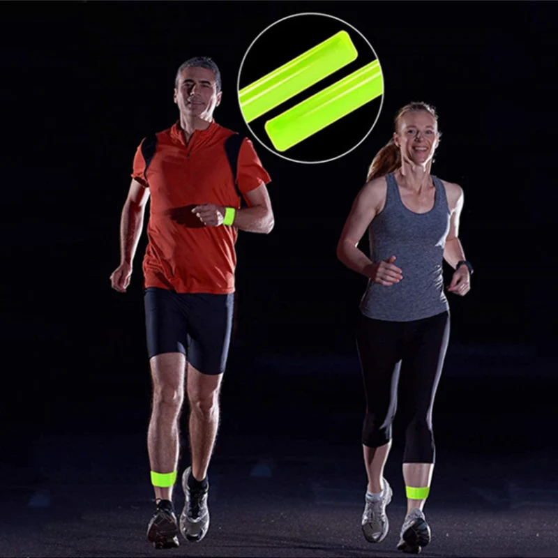 High Visibility Reflective Bracelet Armband Reflective Slap Snap for Cycling, Running, Adults, Children