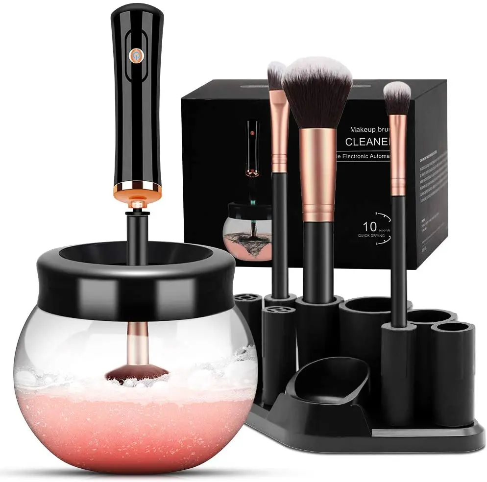 Makeup Brush Cleaner Dryer Machine Wash and Dry in Seconds with 8 Rubber Collars Deep Cosmetic Brush Spinner for All Size Brush