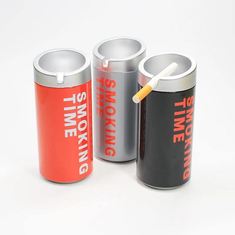 UKETA custom logo slope shaped heat resistant tin ashtray cup holder windproof ashtray for car