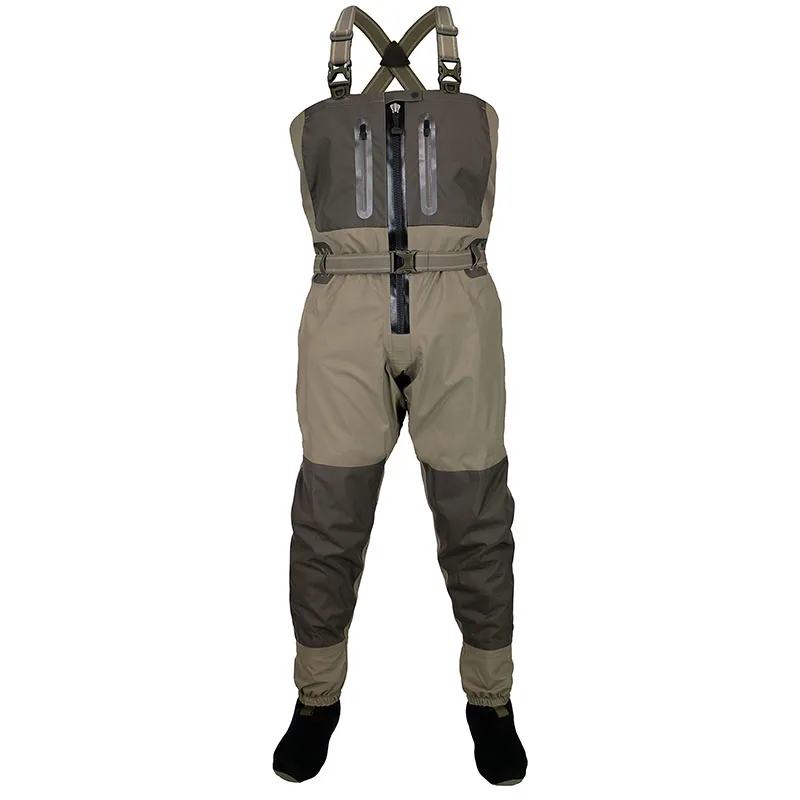 Custom Lightweight Breathable Waterproof Neoprene Chest Wader Fly Fishing Suit with Boots