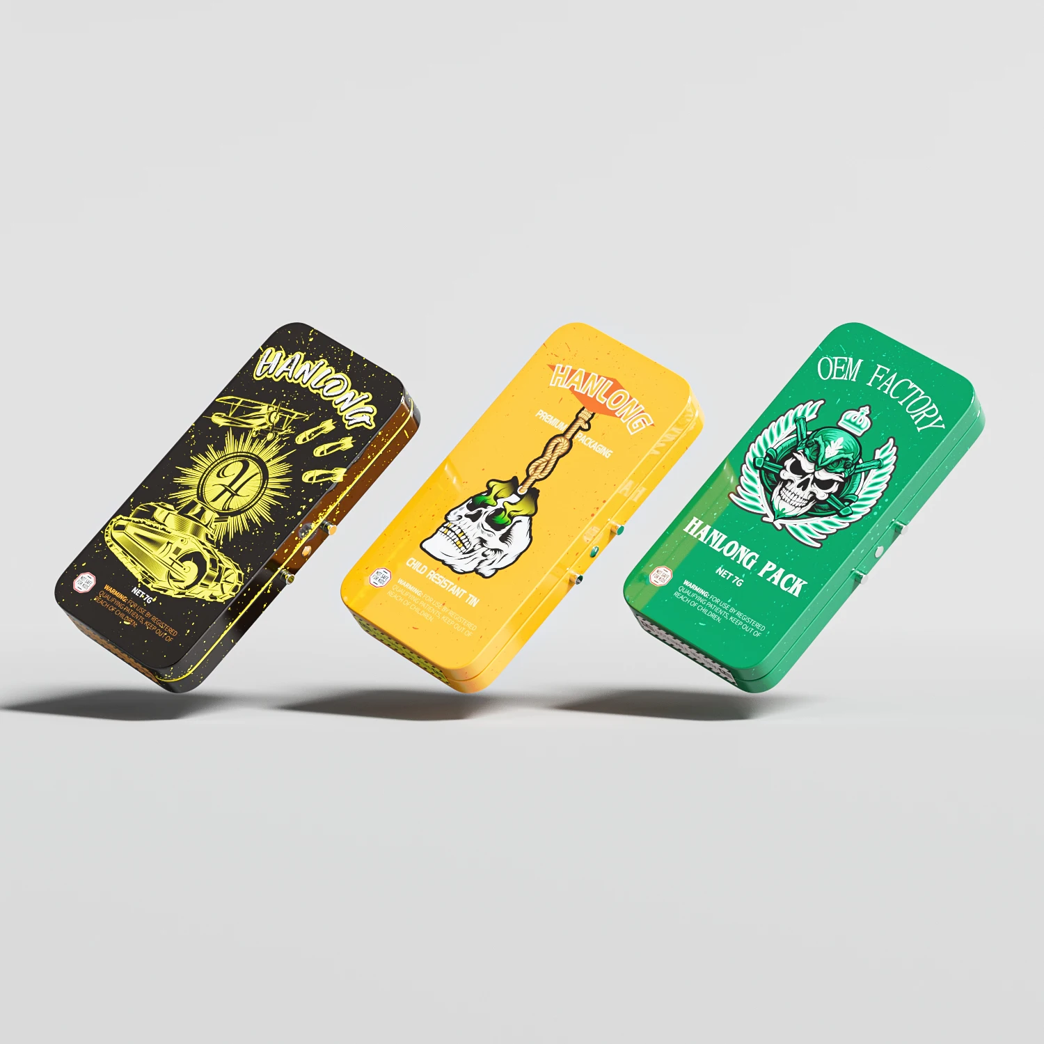 5 packs Airtight Smell Proof Container Child Proof Metal Tin Box With Insert For Gummies Candy Mint Pre Rolled Packaging