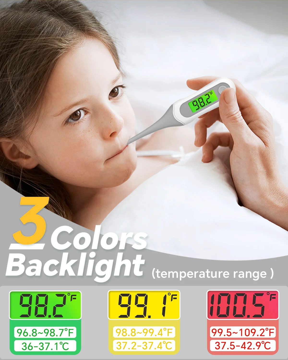 Top Selling Customized logo Print Household Medical Flexible Tip Waterproof Digital Baby Kids Oral Armpit Clinic Thermometer
