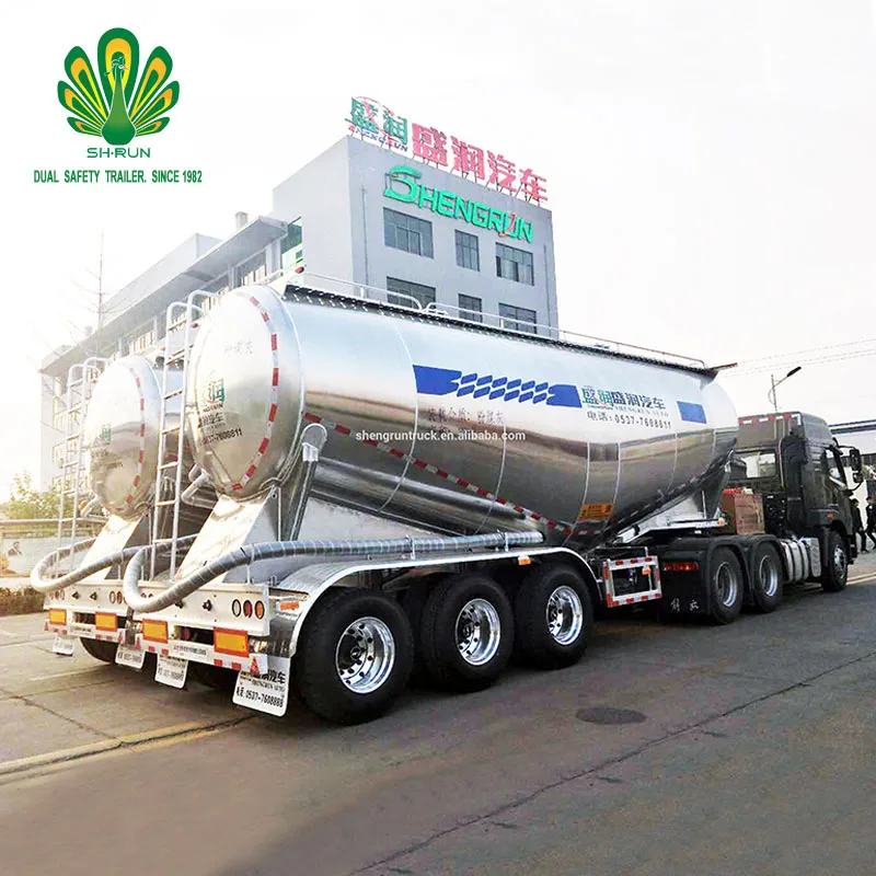 3 Axles 36 cbm V-shape Aluminum alloy Cement Tanker trailer single compartment