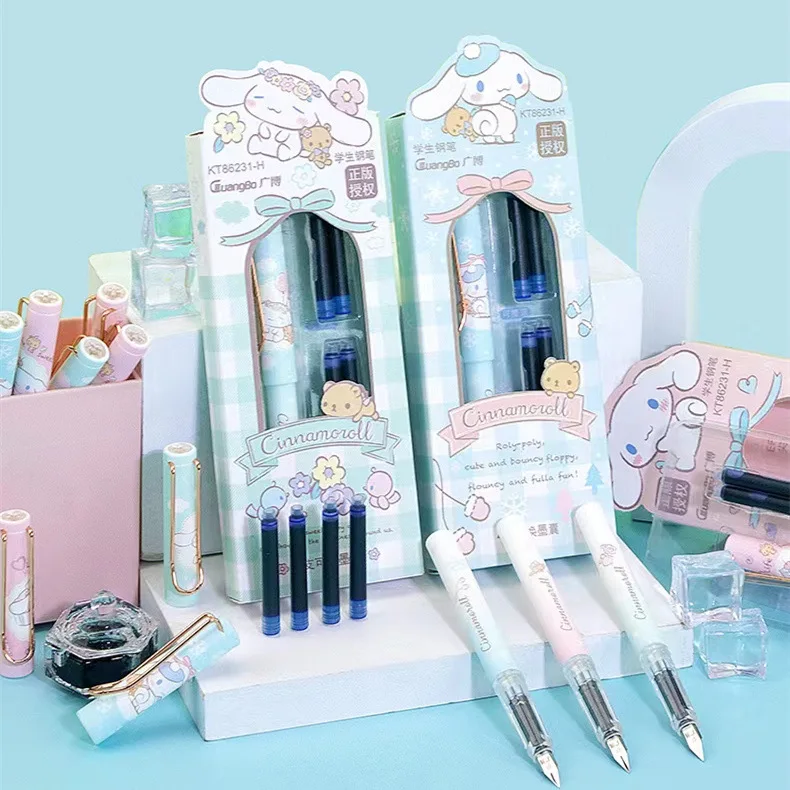 DHF443 оптовая продажа Sanrioed Cinnamoroll студенческие Сменные чернильные мешочки стираемые синие ручки мультяшная Мелодия для письма