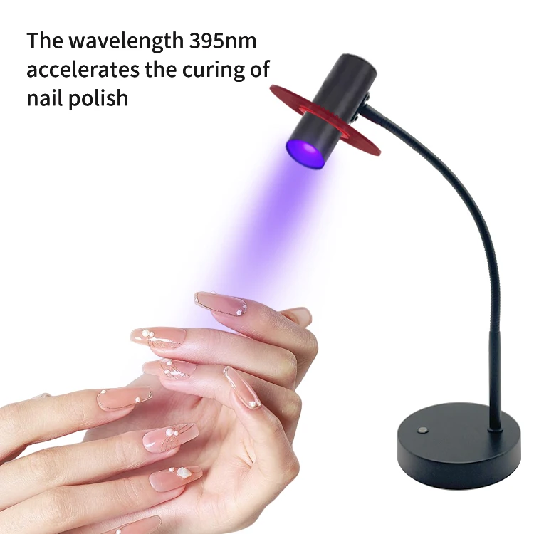 Black 3W Cordless Portable Professional Wireless Rechargeable Art UV Led Acrylic Flash Curing Gel Nail Polish Dryer Lamp Light