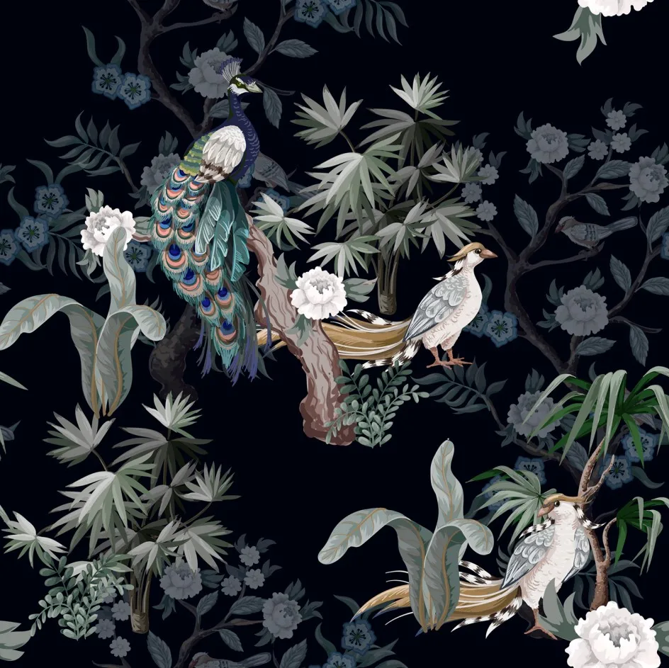 100% polyester custom design Digital Printed Fabric PEACOCK Polyester velvet Fabric