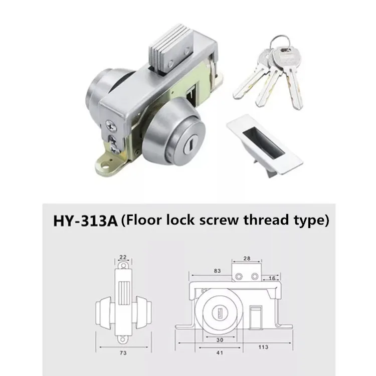 KFC door lock universal type aluminum alloy profile door double-headed cylinder lock cylinder framed glass door accessories grou