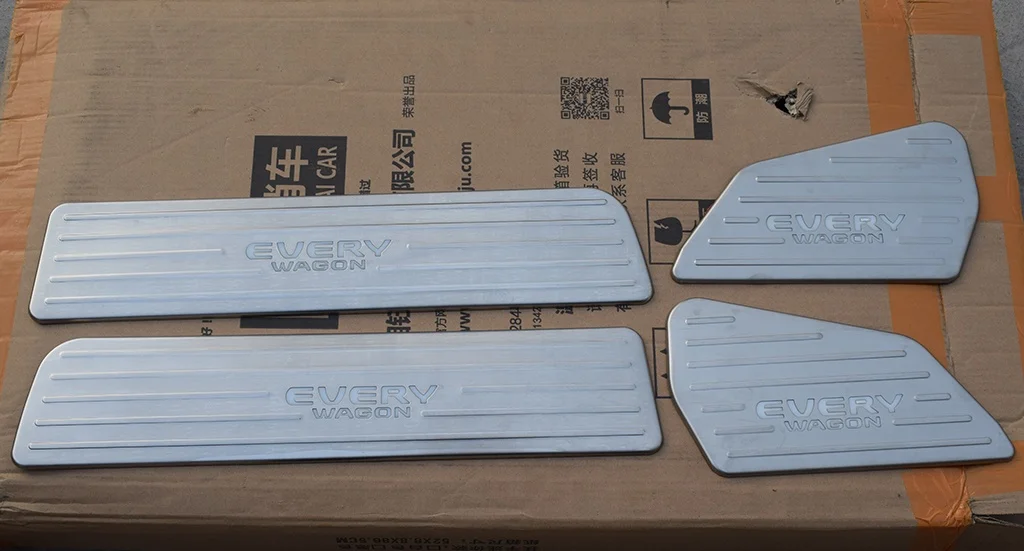 STAINLESS STEEL DOOR SILL SCUFF PLATE FOR SUZUKI EVERY WAGON VAN DA64 DA17 ACCESSORIES