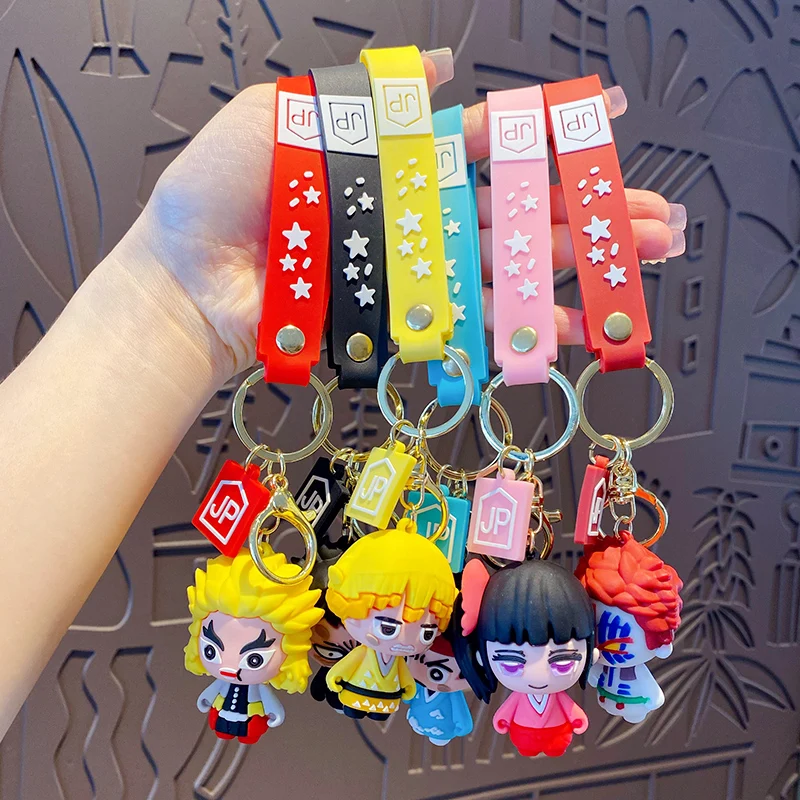 BaiMao personality anime design key ring custom 3d cartoon bag pendant key chain car key keychain